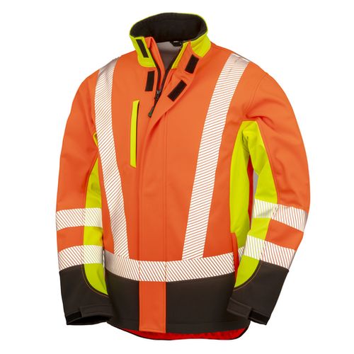 Recycled 3-Layer Printable 3-Tone Safety Softshell Jacket, Result recycled, SquareNuts - Mataro Advice srl