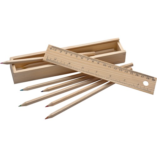 Coffret en bois avec crayons de couleurs ADELE - 2