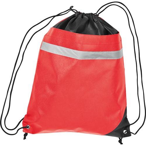 Sac de gym Non-Woven avec bande réfléchissante KONRAD - 1