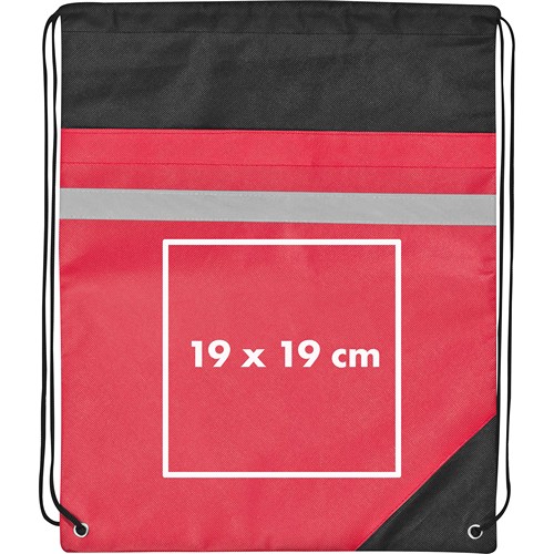 Sac de gym Non-Woven avec bande réfléchissante KONRAD - 3