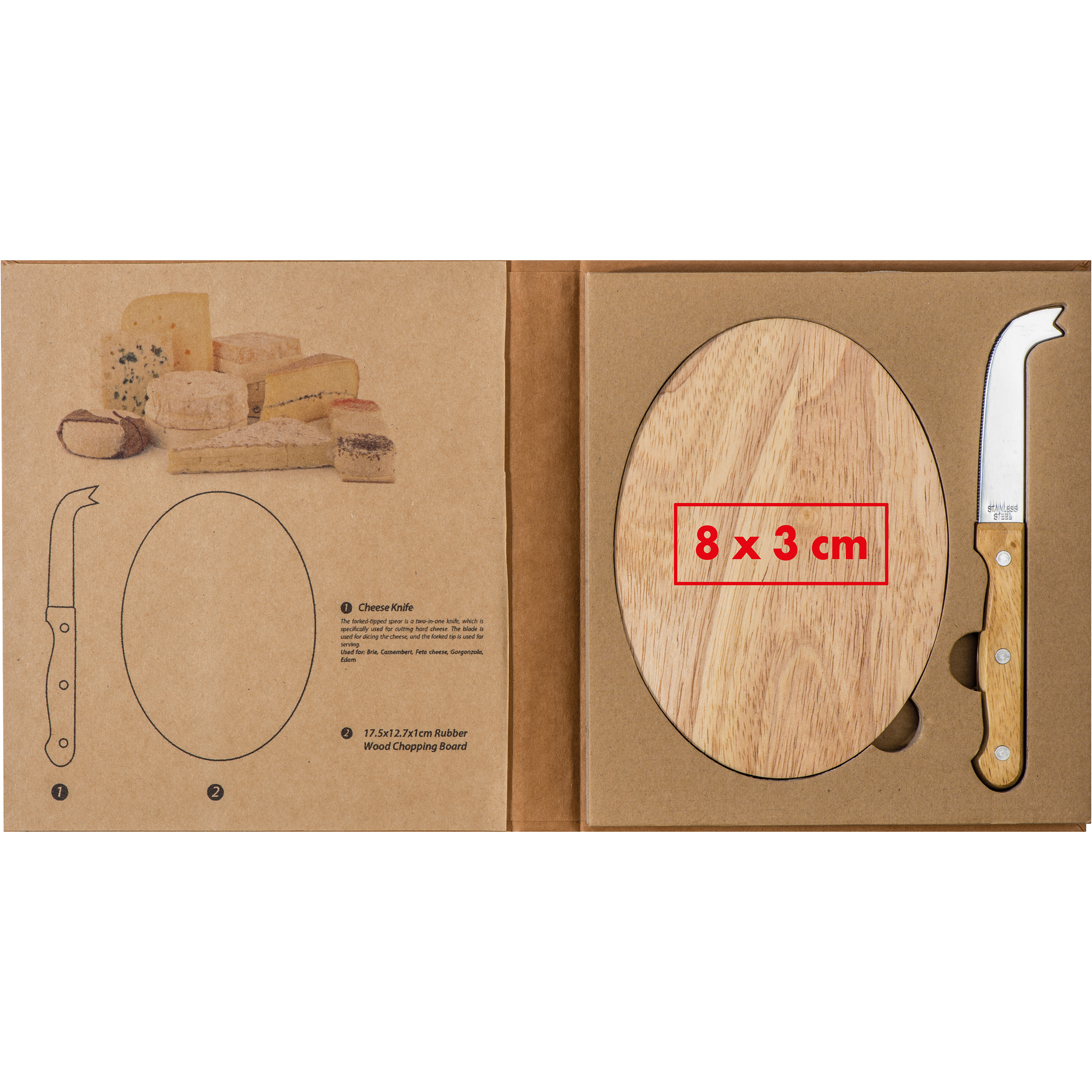 Set pour fromage avec plateau en bois EMILIO - 4
