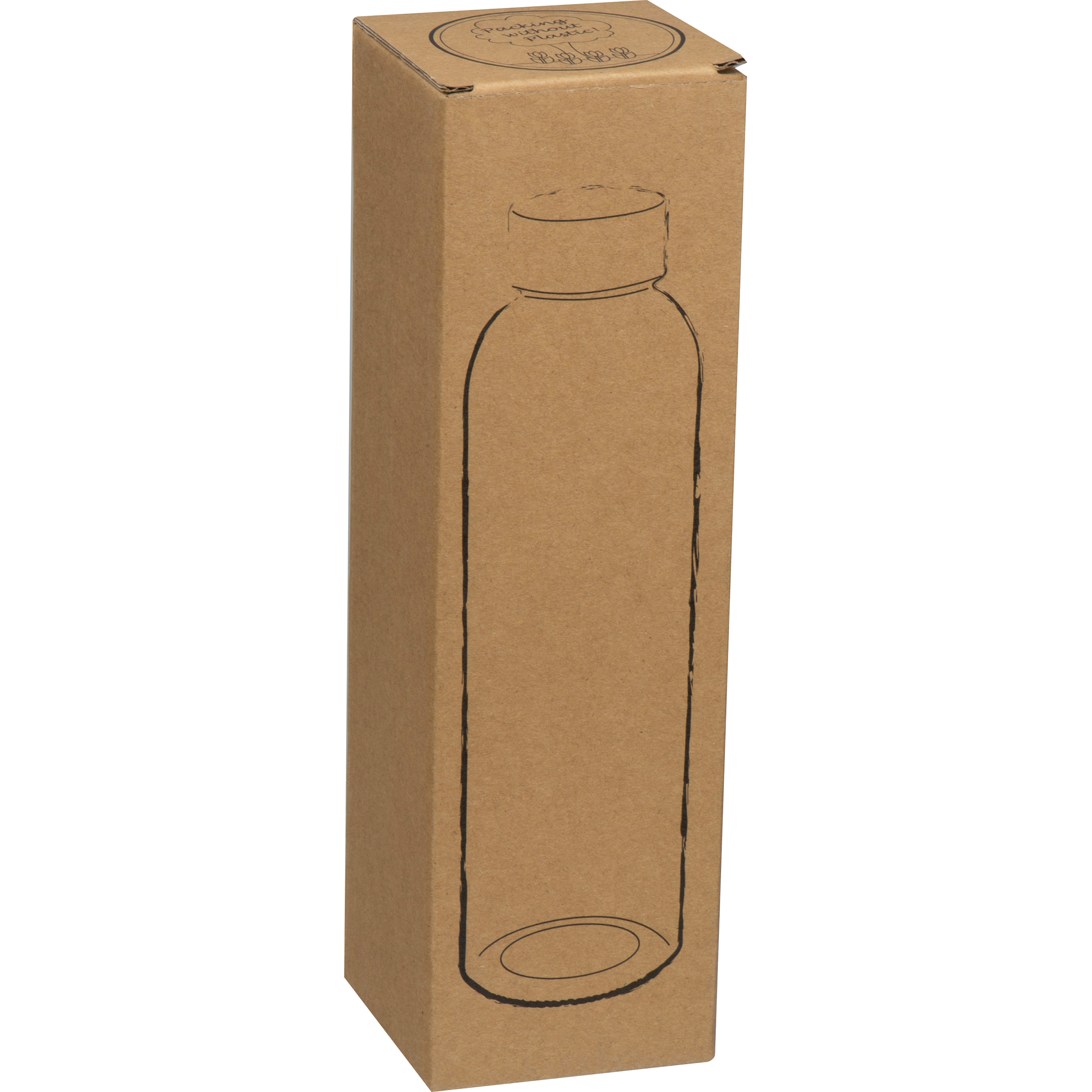Bouteille transparente avec couvercle gris EUGEN - 2