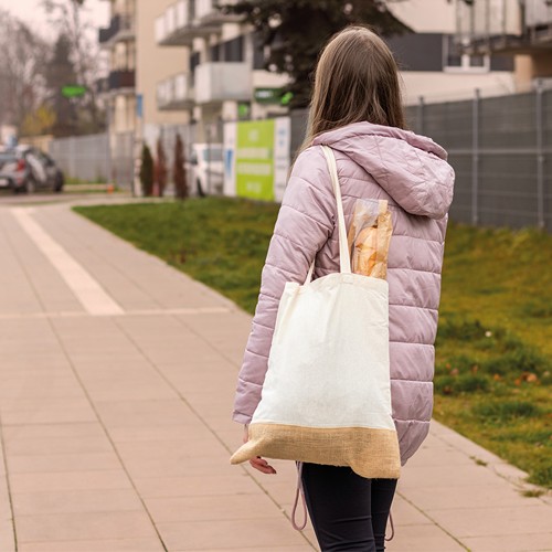 Sac à provisions avec fond en jute et cotton DOREEN - 3