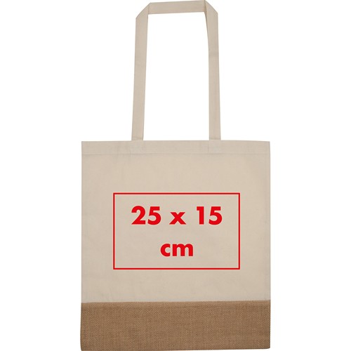 Sac à provisions avec fond en jute et cotton DOREEN - 5