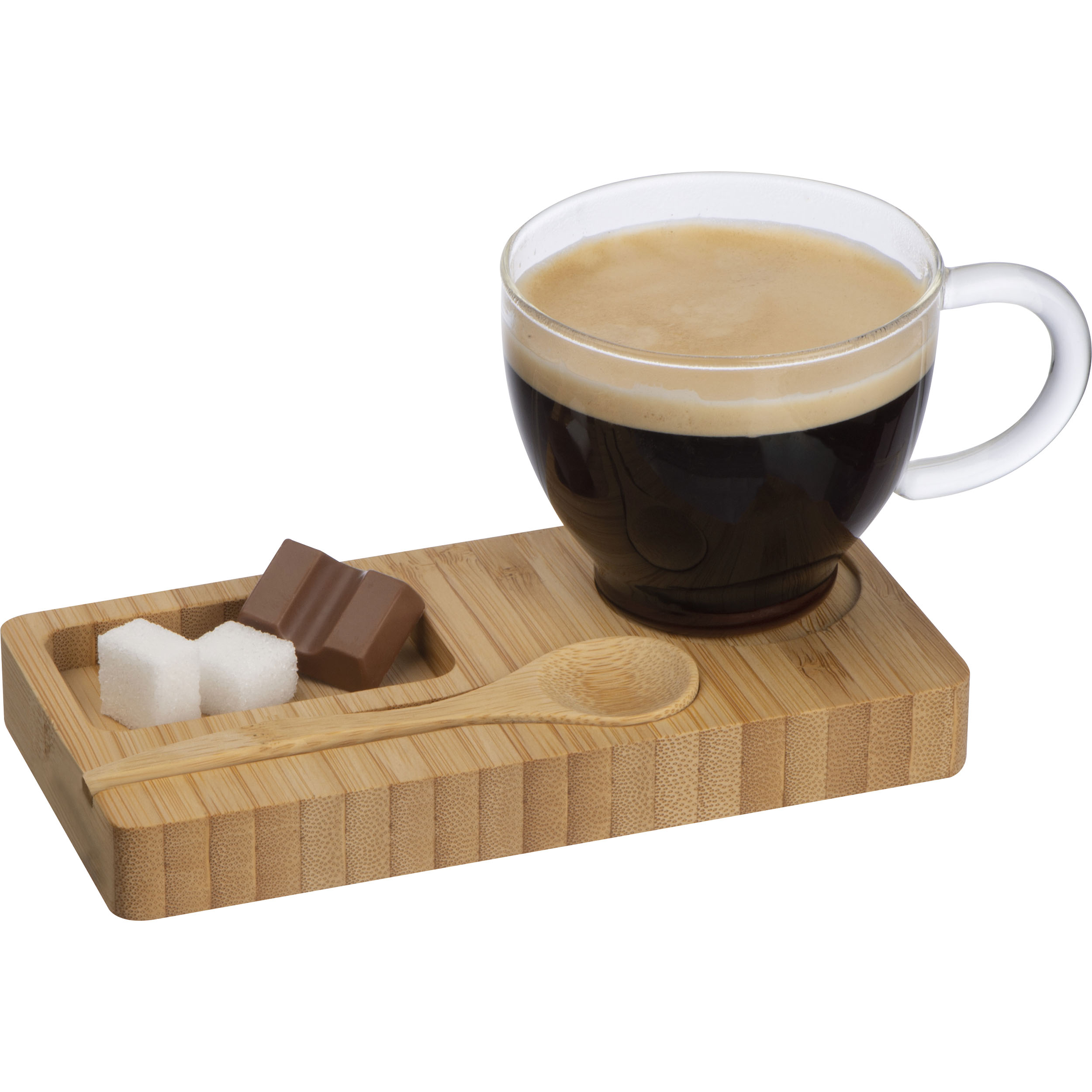 Plateau de service avec cuillère en bambou ROSA - 2