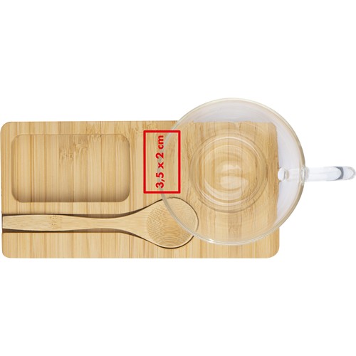 Plateau de service avec cuillère en bambou ROSA - 4