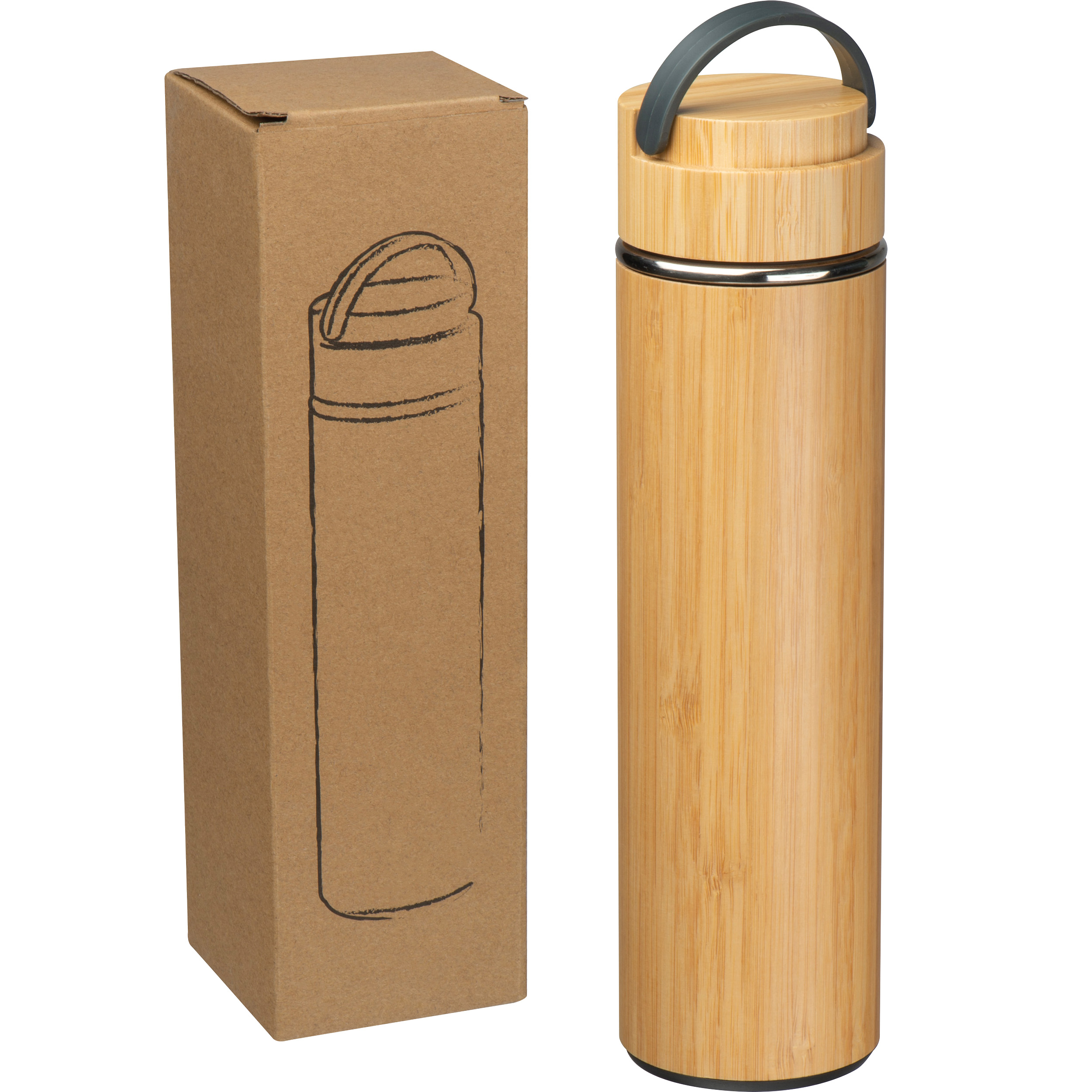 Gourde en acier inoxydable bambou ESTERA - 1