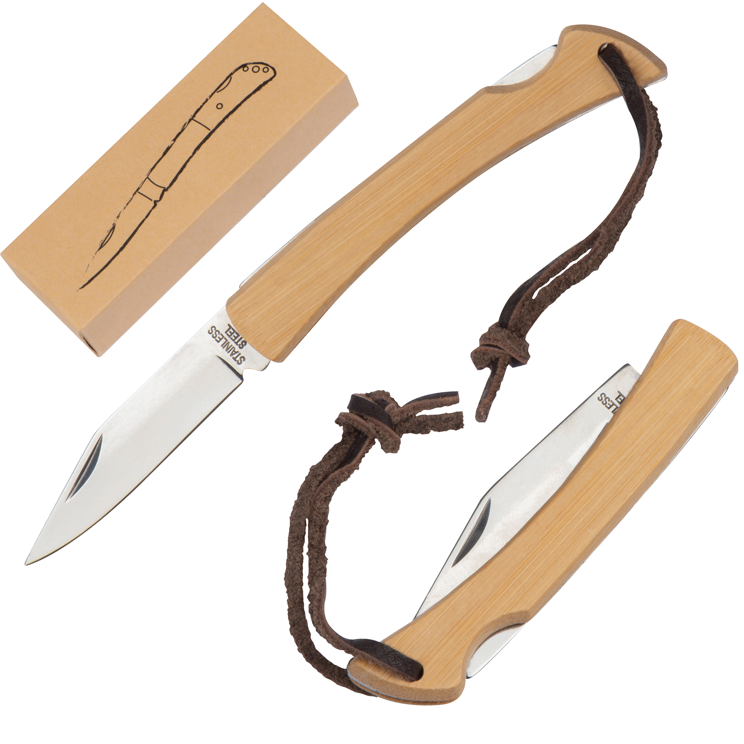 Couteau de poche en bambou ERNA - 1