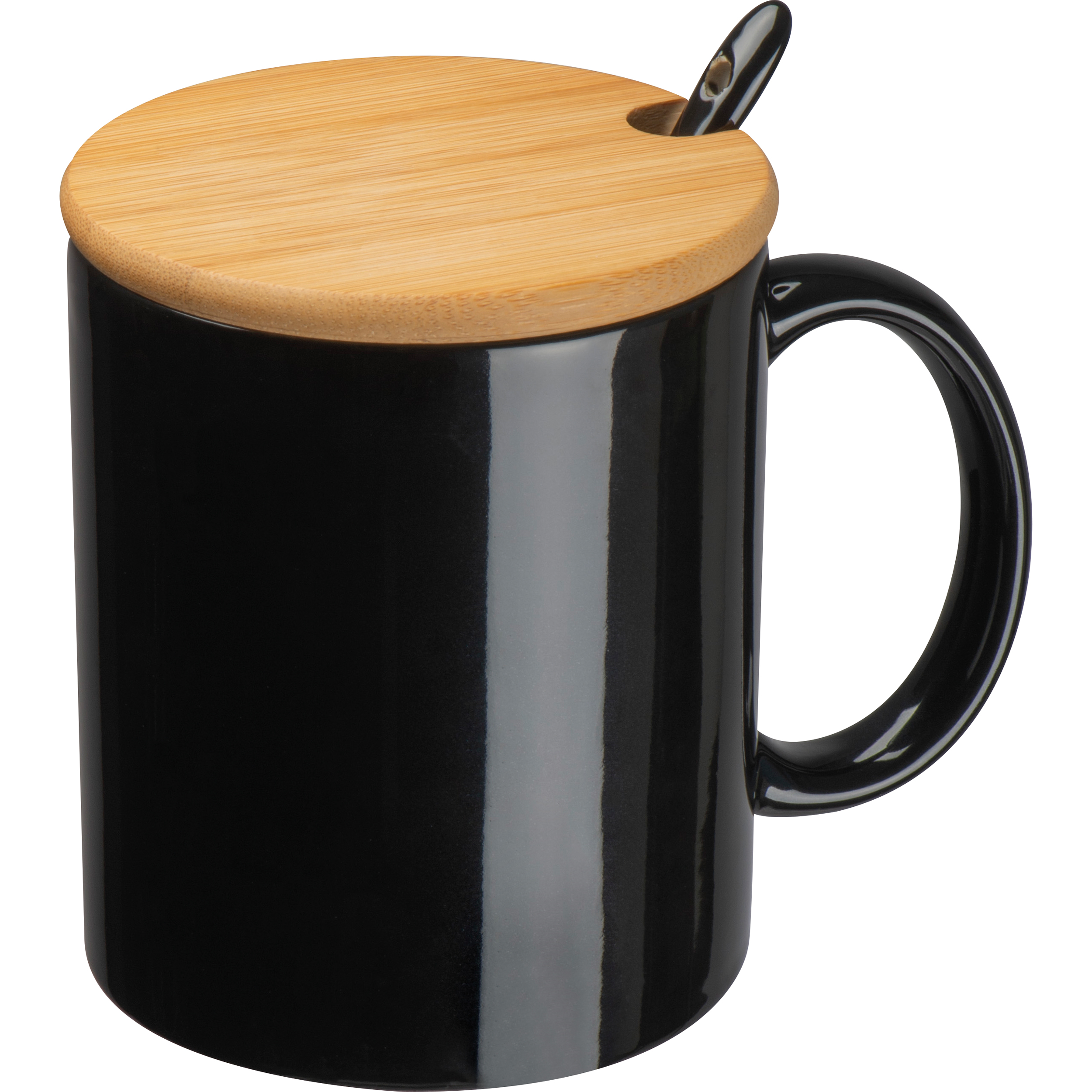 Tasse avec cuillère et couvercle en bambou LOTHAR - 1