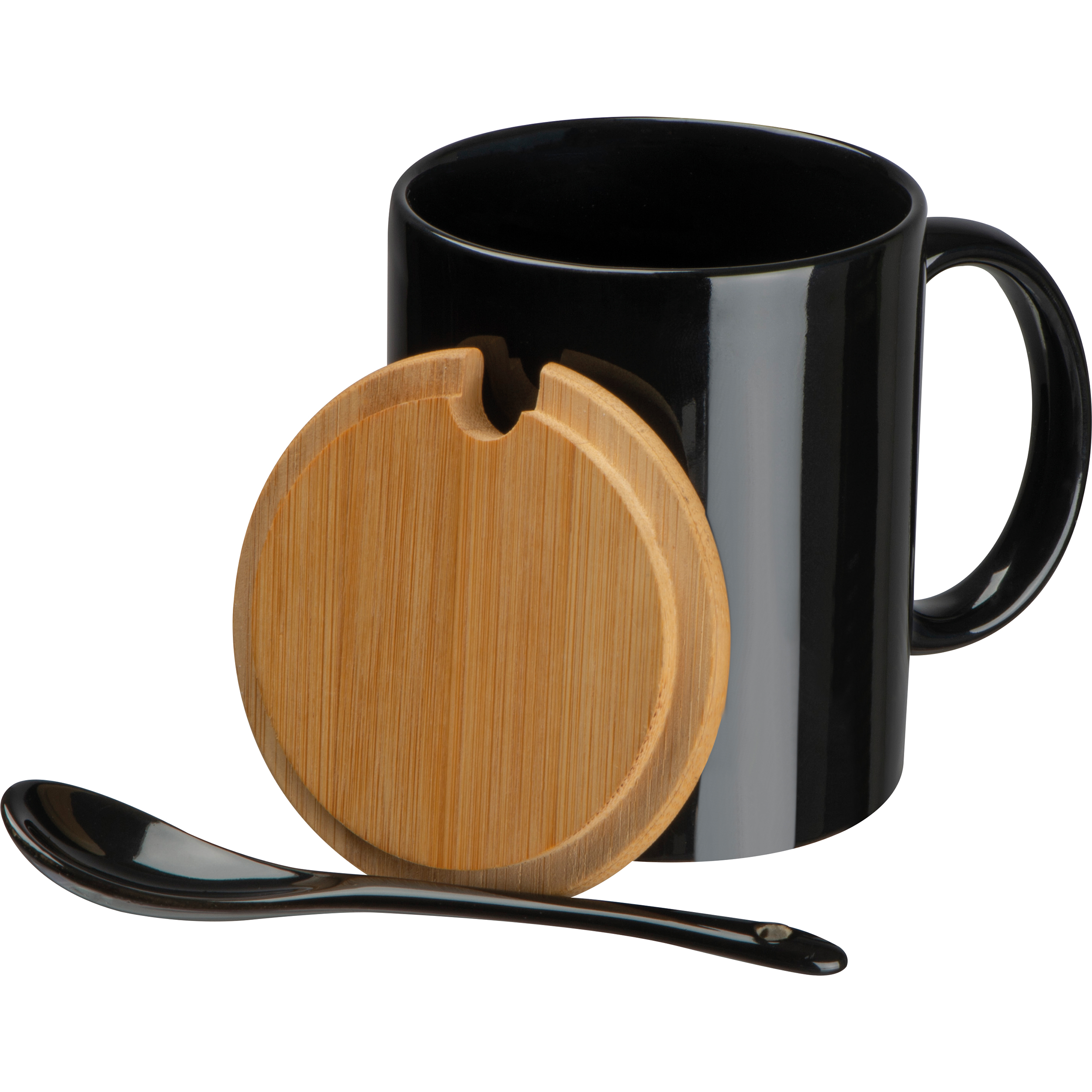 Tasse avec cuillère et couvercle en bambou LOTHAR - 2