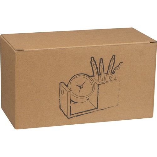 Pot à crayons en bambou avec horloge analoge VERNON - 3