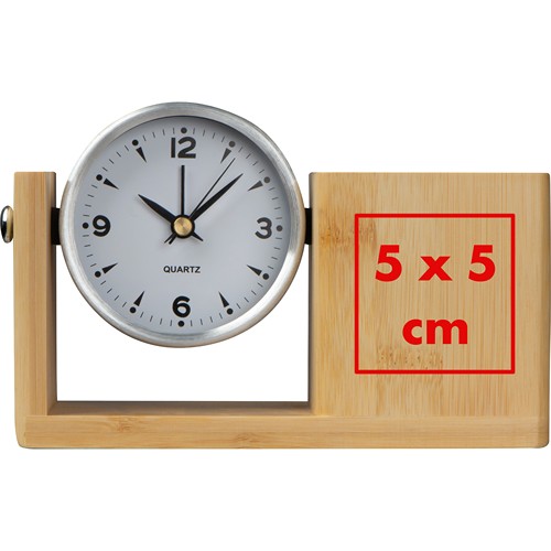 Pot à crayons en bambou avec horloge analoge VERNON - 4