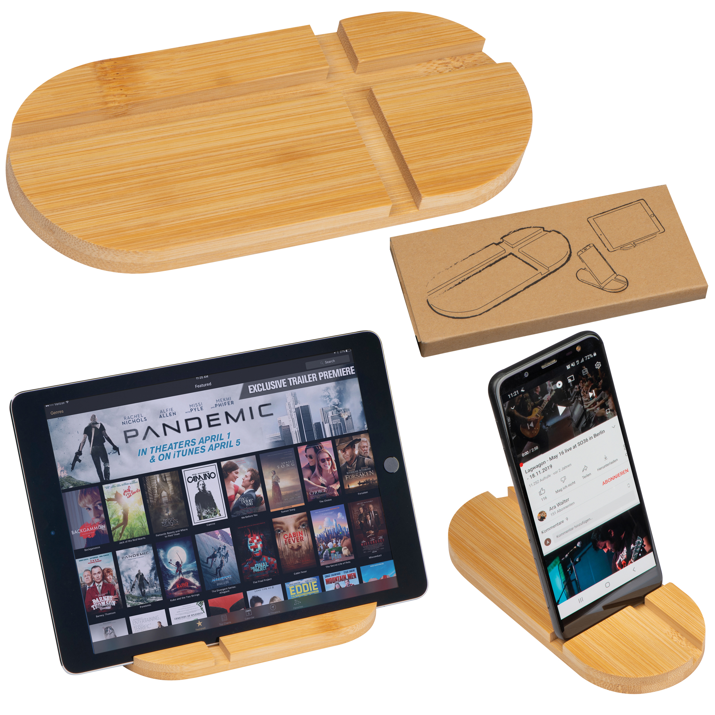 Support pour tablette et smartphone en bambou HAILEY - 1