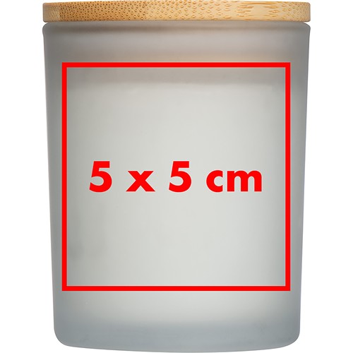 Bougie en verre givré avec couvercle en bambou JOSEFA - 5
