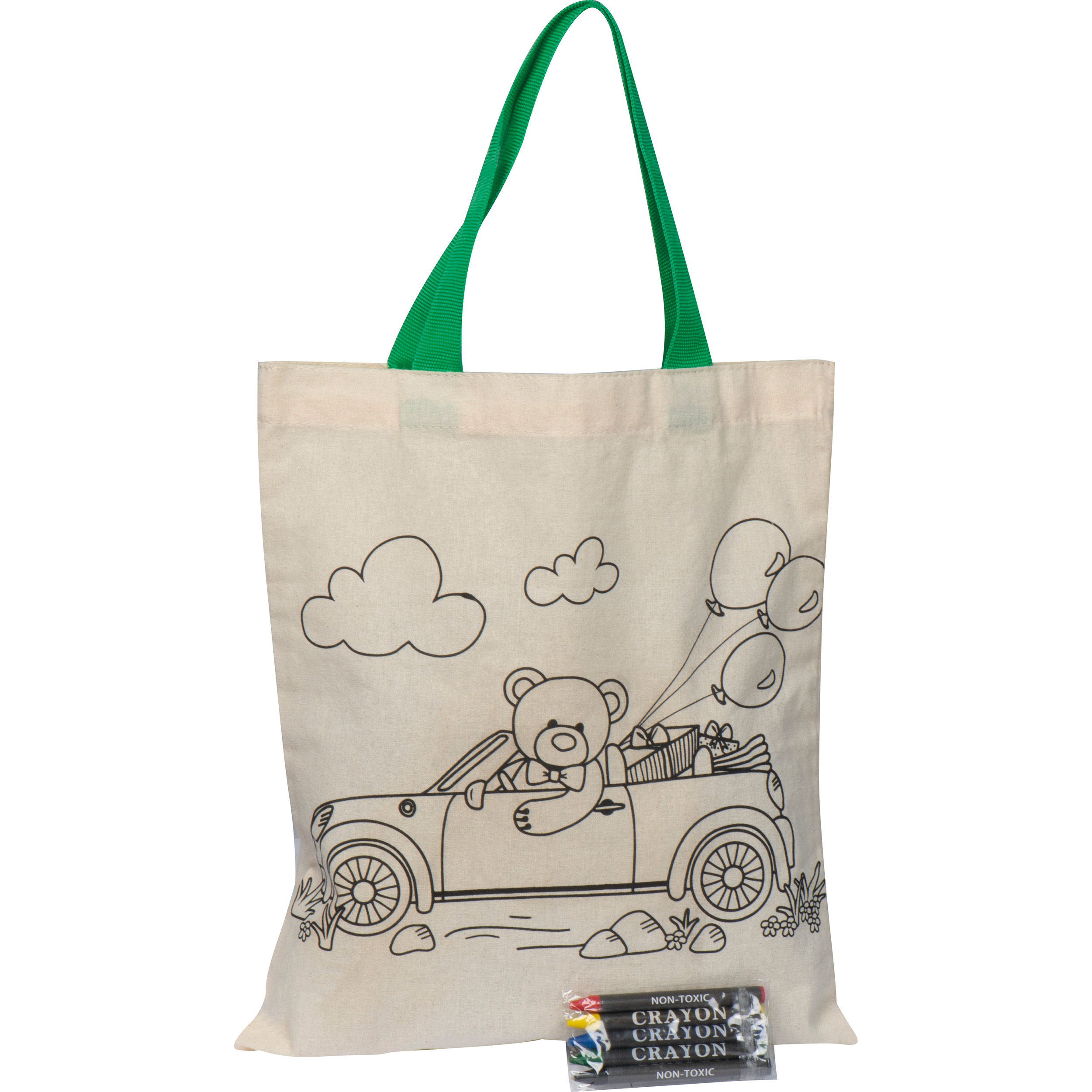 Sac en coton avec crayons OLIVE - 1