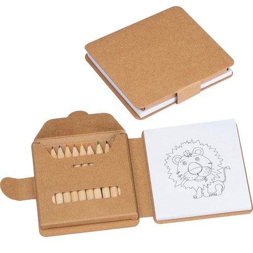 Cahier de coloriage avec 12 crayons de couleur RUFUS - 1