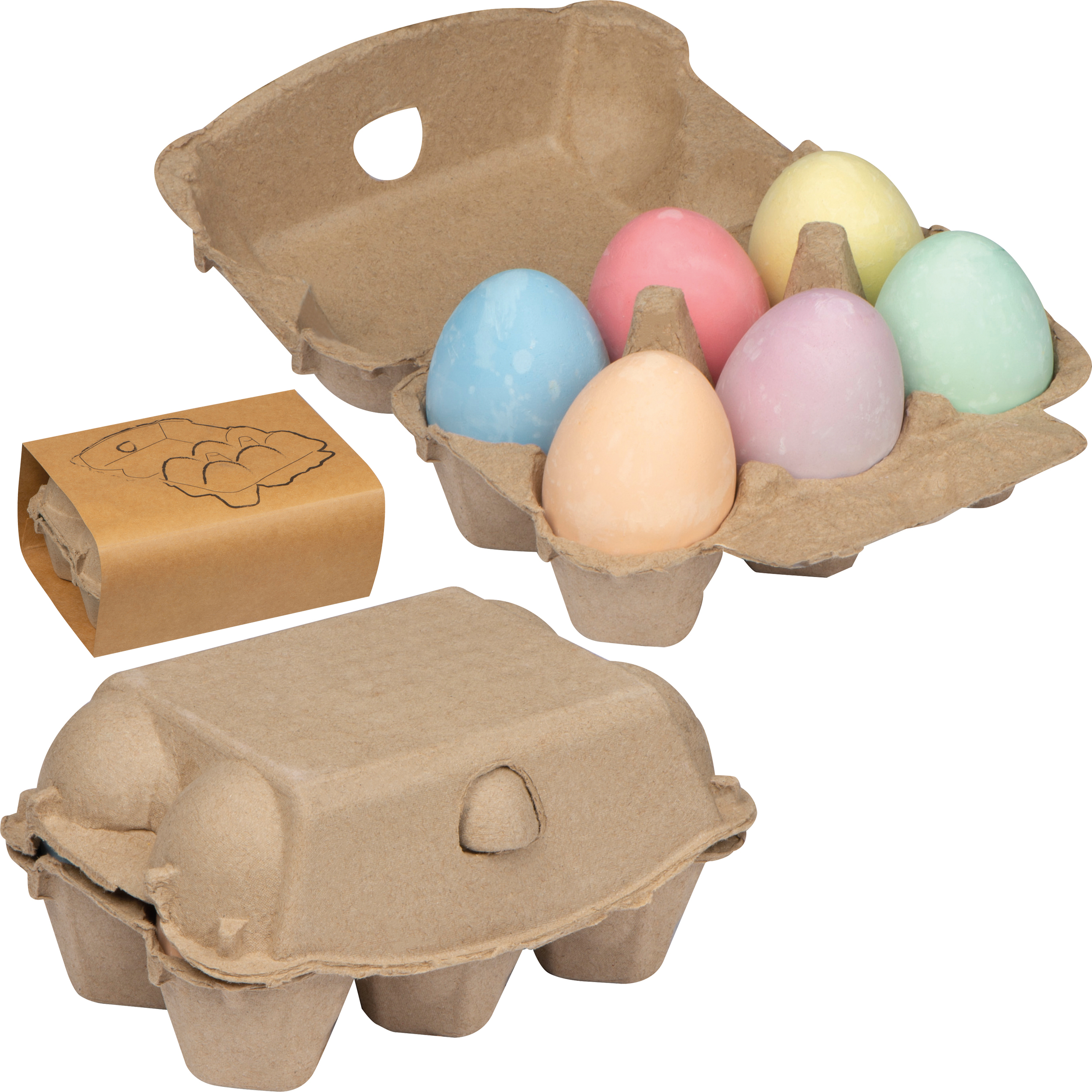 Oeufs en craie dans une boîte en carton GIZELA - 1