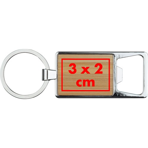 Porte-clés en bambou avec ouvre-bouteille MATTIA - 4