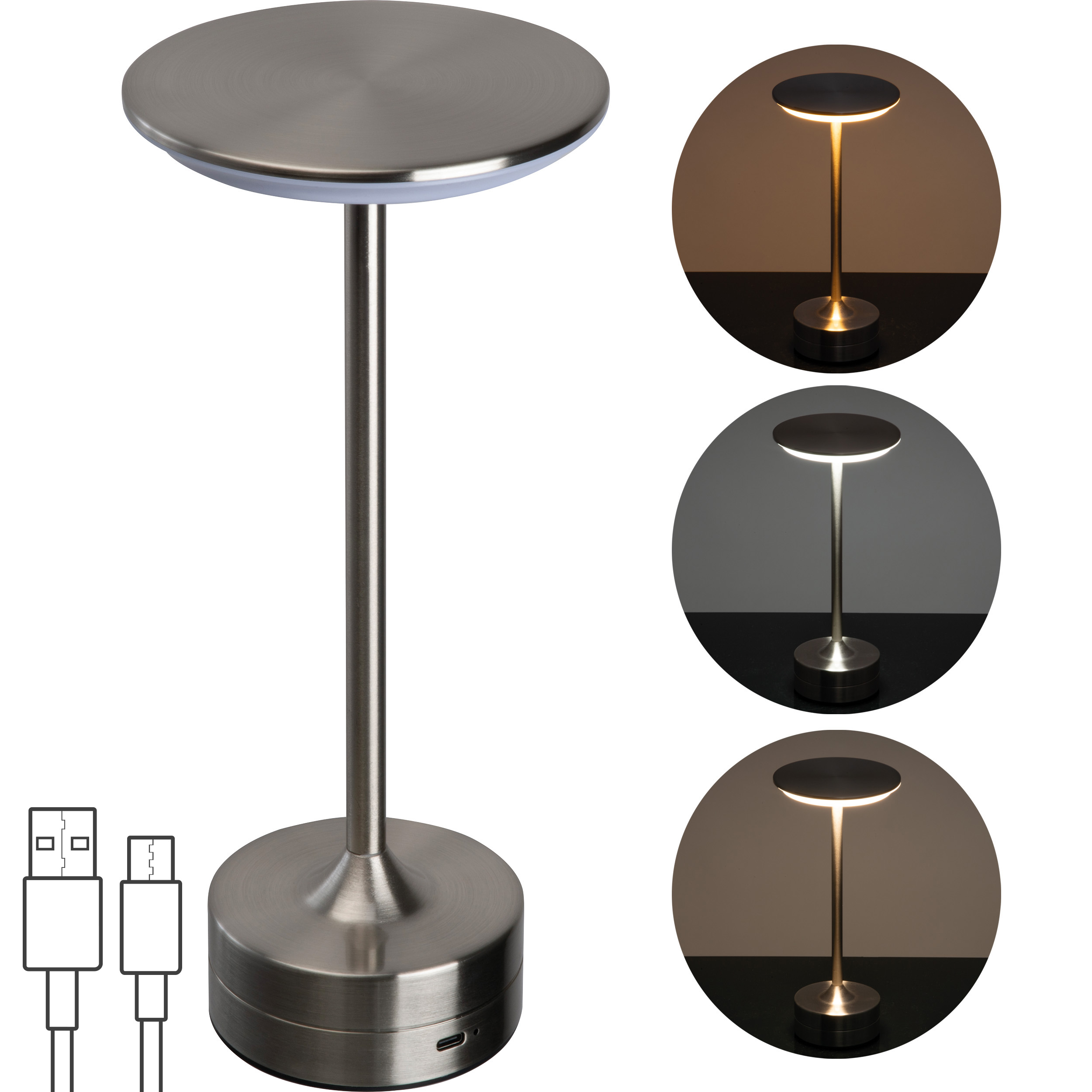 Lampe de table en acier inoxydable SYLWAN - 1