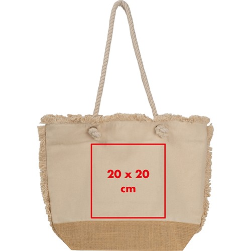 Sac de plage avec fond en jute et cordelette RICARDA - 4