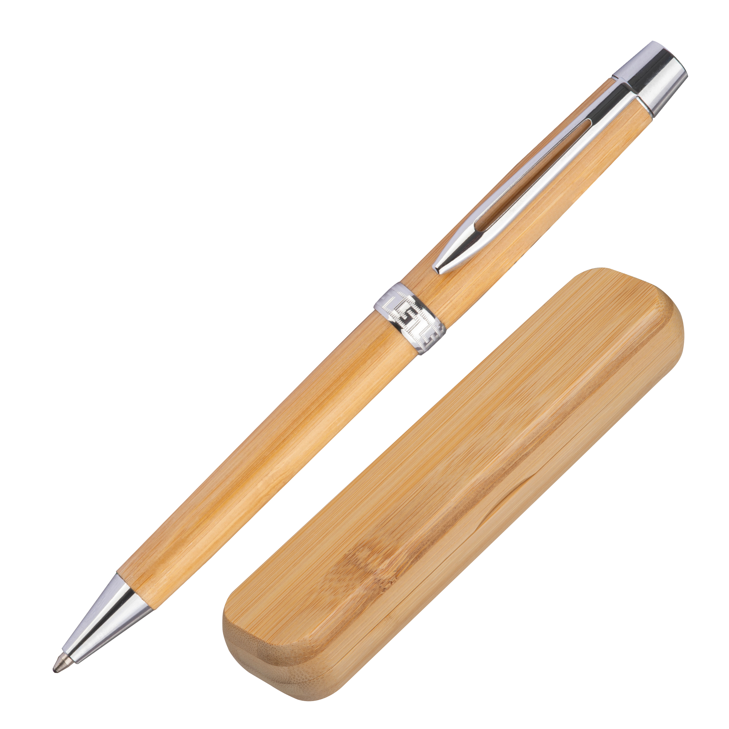 Stylo bille twist en bambou dans un étui ROSEMARY - 1