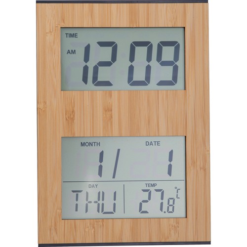 Bamboo desk clock BRUNHILDE Bamboo desk clock BRUNHILDE