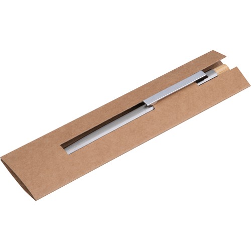 Recycled stainless steel ballpen with bamboo pusher SAVANNAH Recycled stainless steel ballpen with bamboo pusher SAVANNAH