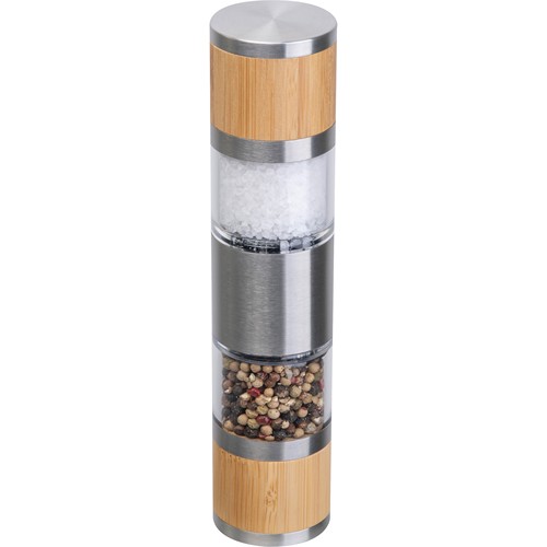 Salt & pepper mill made of stainless steel and bamboo BEATA Salt & pepper mill made of stainless steel and bamboo BEATA