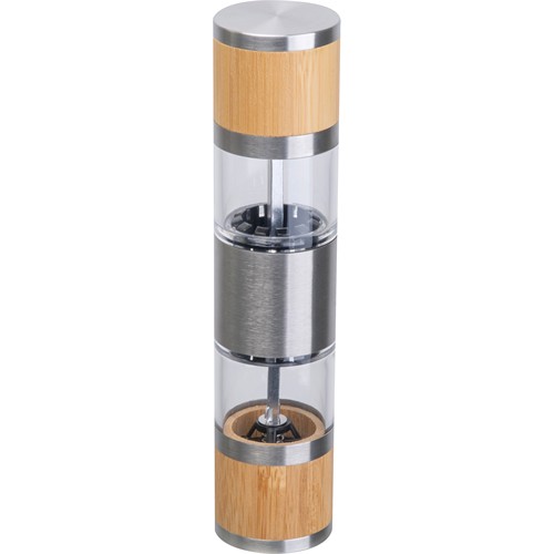 Salt & pepper mill made of stainless steel and bamboo BEATA Salt & pepper mill made of stainless steel and bamboo BEATA