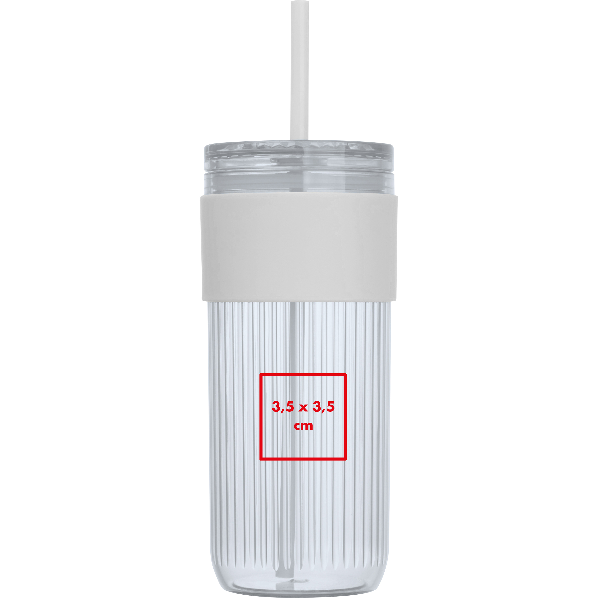 Tasse à rayures avec paille SOLEDAD - 3