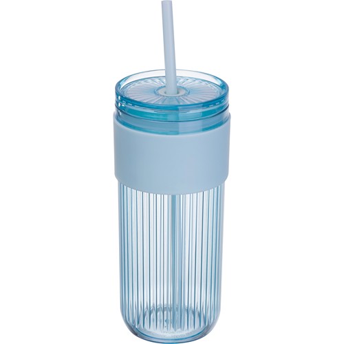 Tasse à rayures avec paille SOLEDAD - 1