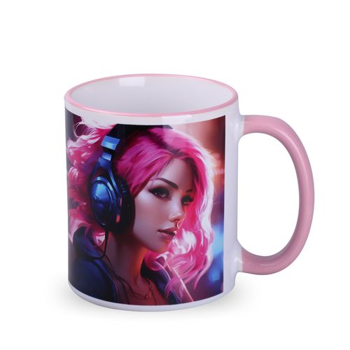 Mug de sublimation Tomek Art Halo 320ml blanc/vert clair - 2