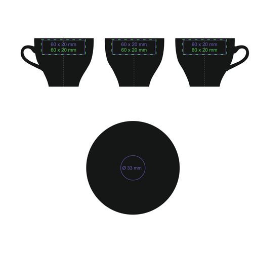 Tasse Verona Nero  Set 130ml noir/blanc - 5