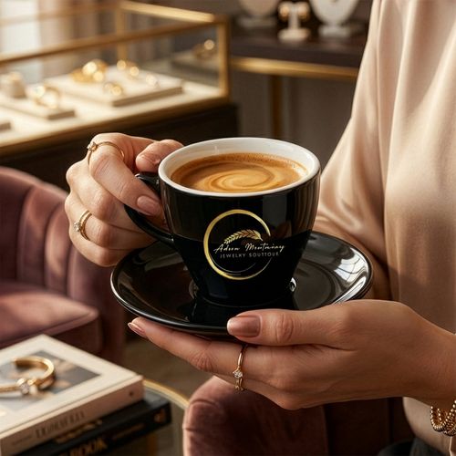 Tasse Verona Nero  Set 130ml noir/blanc - 6