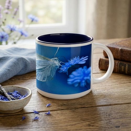 Mug de sublimation Modern Art Solid 390ml blanc/bleu nuit thumbnail 4