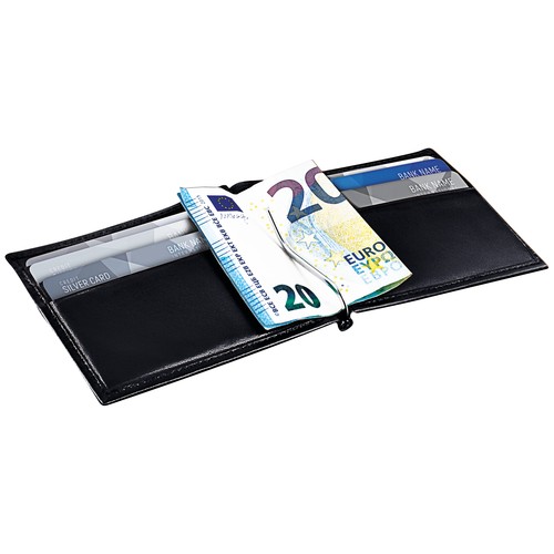 Étui RFID en cuir avec pince de maintien pour les billets et fentes pour cartes