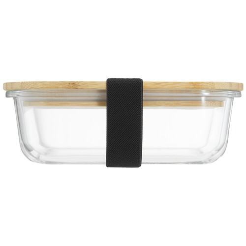 Boîte à repas en verre résistant à la chaleur avec couvercle en bambou, avec joint et avec un volume de 640 ml thumbnail 5