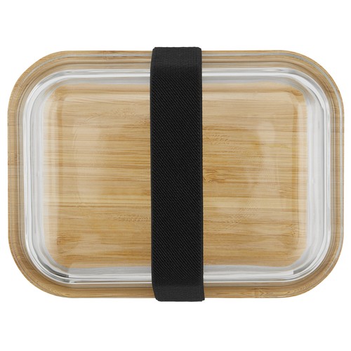 Boîte à repas en verre résistant à la chaleur avec couvercle en bambou, avec joint et avec un volume de 640 ml thumbnail 6