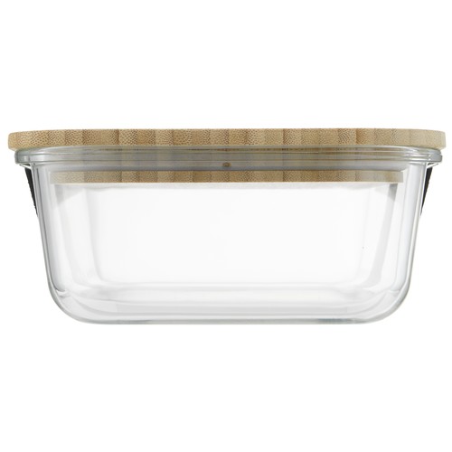 Boîte à repas en verre résistant à la chaleur avec couvercle en bambou, avec joint et avec un volume de 1050 ml thumbnail 4