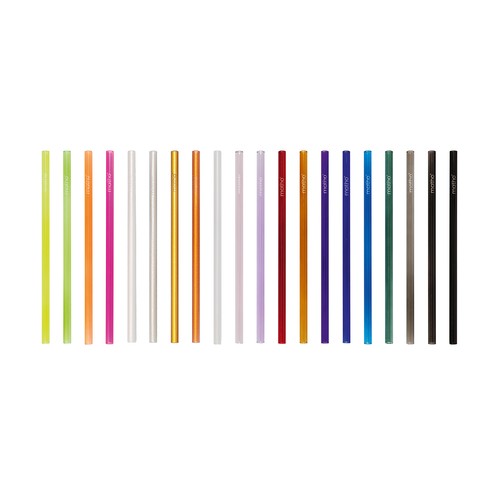 Set de 6 pailles en verre coloré avec brosse de nettoyage thumbnail 4