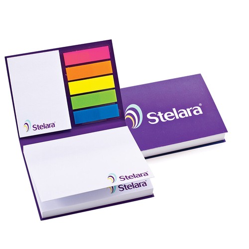 Pocket Adhesive Notepad Set with Foil Indexes in Carton Cover