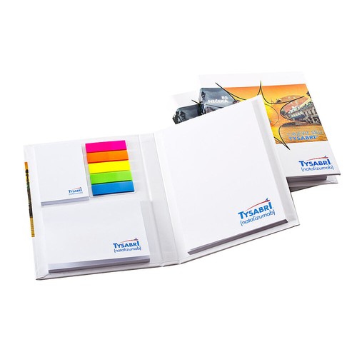 A6 Hard Cover Desk Note Set with Adhesive Pads and Indexes