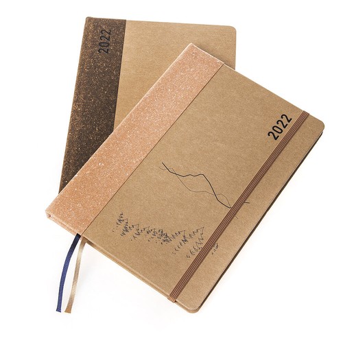 Notebook calendars in recycled paper hard cover