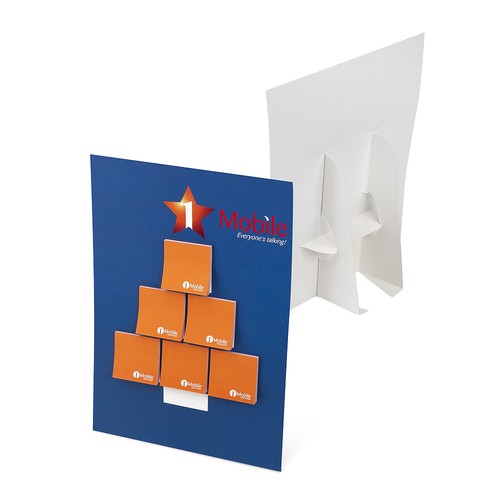 Adhesive Notepads on Stand-Up Display Board