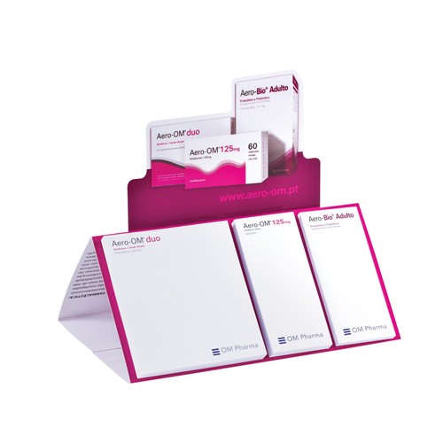 Display Carton Stand with Adhesive Notepad and Indexes Display Carton Stand with Adhesive Notepad and Indexes