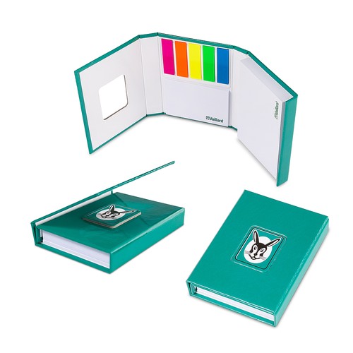 Adhesive Notepad Set in Hard Cover with Custom Cut-Out Flap