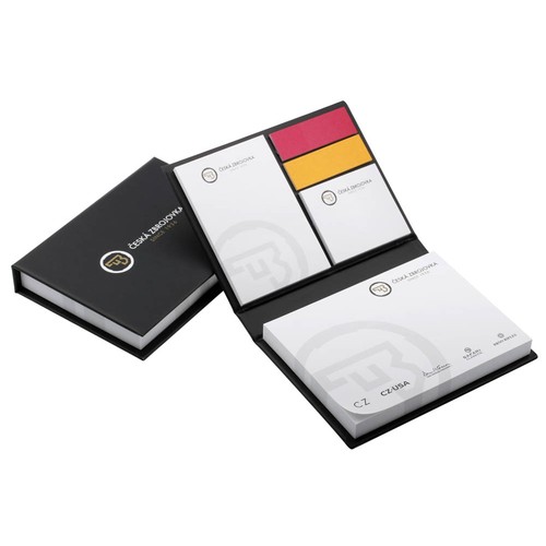 Hard Cover Adhesive Notepad Set with Additional 50×50 mm Pad and Paper Indexes