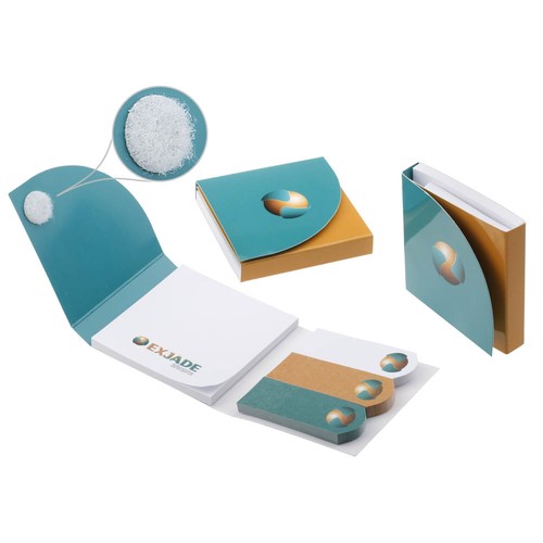 Paper Indexes with Adhesive Notepad in Velcro-Flap Cover