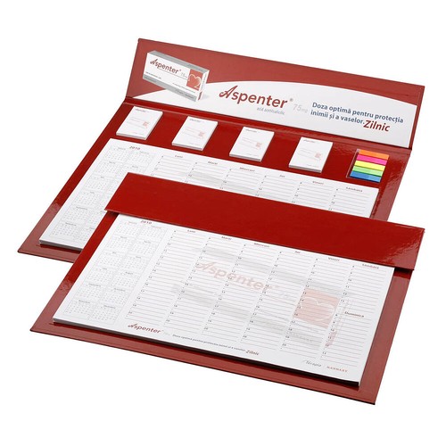 Large Desk Planner with Adhesive Notepads and Foil Indexes