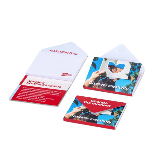 Bloc-notes adhésif personnalisé avec couverture souple et fermeture Velcro – Notes autocollantes promotionnelles (100 feuilles) - 1